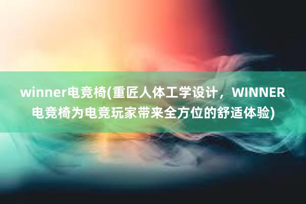 winner电竞椅(重匠人体工学设计，WINNER电竞椅为电竞玩家带来全方位的舒适体验)