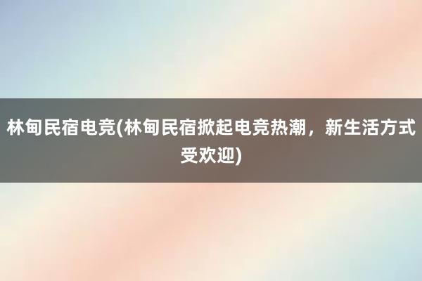 林甸民宿电竞(林甸民宿掀起电竞热潮，新生活方式受欢迎)