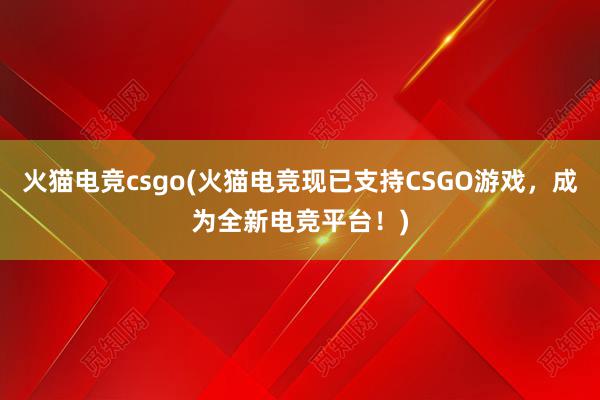 火猫电竞csgo(火猫电竞现已支持CSGO游戏，成为全新电竞平台！)