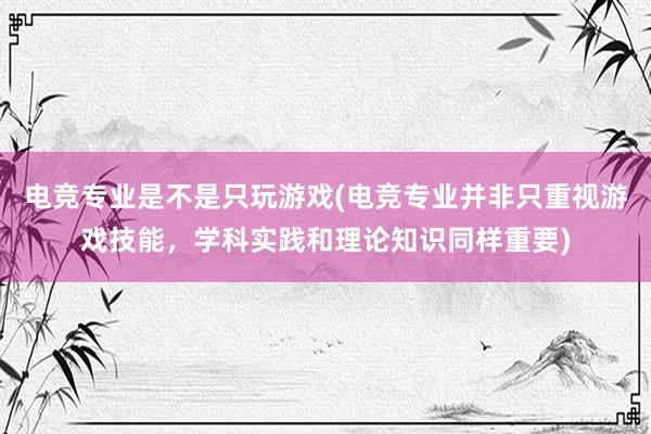 电竞专业是不是只玩游戏(电竞专业并非只重视游戏技能，学科实践和理论知识同样重要)