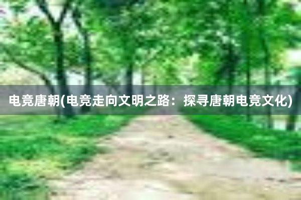 电竞唐朝(电竞走向文明之路：探寻唐朝电竞文化)