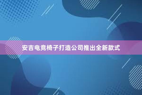 安吉电竞椅子打造公司推出全新款式