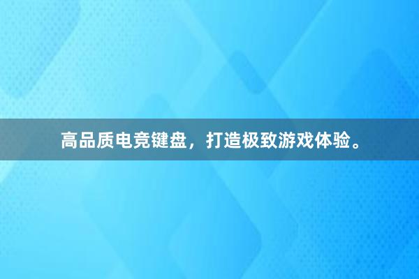 高品质电竞键盘，打造极致游戏体验。